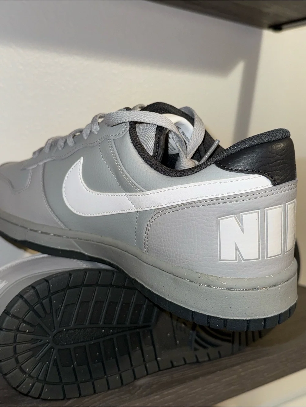 Nike Men’s Big Nike Low Shoes, Size 10M, Light Grey/Summit White, New In Box